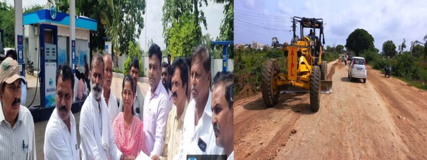 ರೈತರ ವಿರೋಧ ರಾಷ್ಟ್ರೀಯ  ಹೆದ್ದಾರಿ ಕಾಮಗಾರಿ ಪೊಲೀಸ ಬಂದೋಬಸ್ತನಲ್ಲಿ ಆರಂಭ